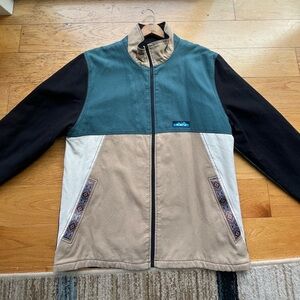 Kavu Men's Teal, Black, Tan, and Cream Jacket